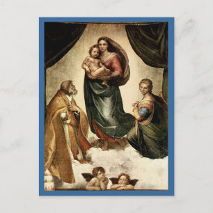 Carte Postale Classique de Raphael "Vierge Sixtine" (vers 1513)