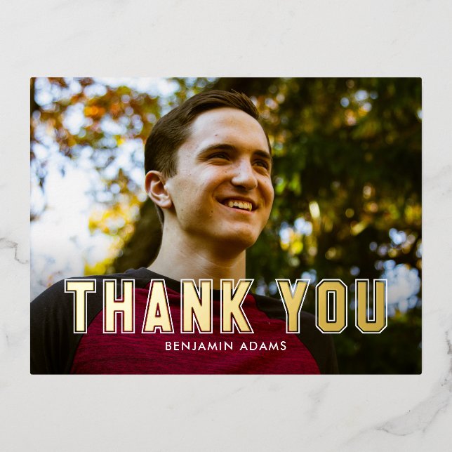 Carte Postale classique en Merci FOIL Grad Collegi (Recto)