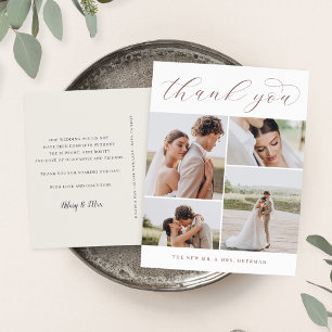 Carte Postale Classique quatre   Multiphoto Mariage Merci Postc