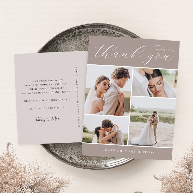 Carte Postale Classique Quatre | Remerciement de mariage multi-p (Créateur téléchargé)