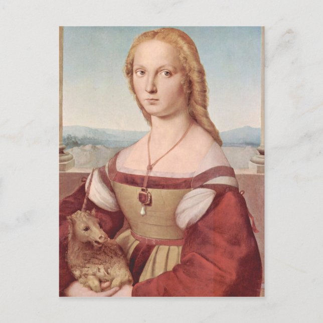 Carte Postale Classique Raphael Lady et Unicorn (Devant)