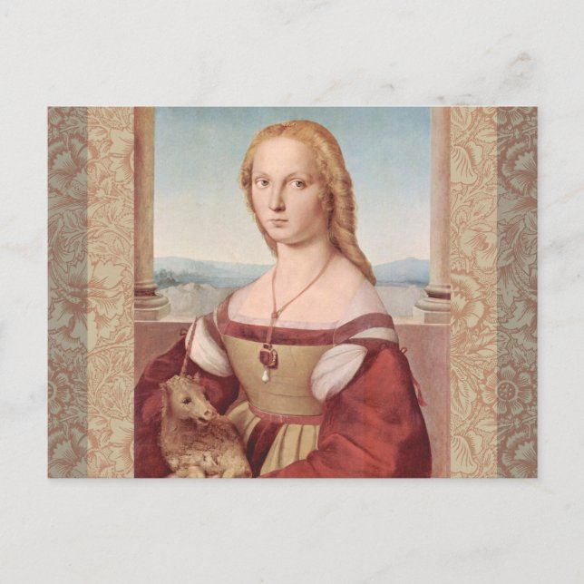 Carte Postale Classique Raphael Lady et Unicorn (Devant)