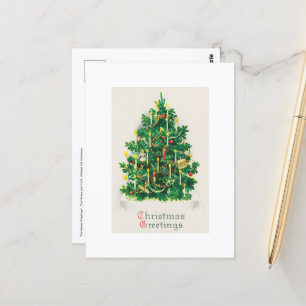 Carte Postale Classique Vintage Noël Arbre de Vacances Art