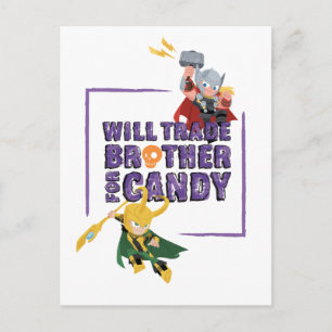 Carte Postale Classiques des Avengers Bonbons d'Halloween de T