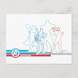 Carte Postale Classiques des Avengers Rétro Ligne artistique C