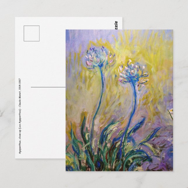 Carte Postale Claude Monet - Agapanthus (Devant / Derrière)