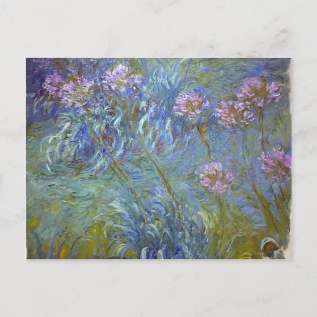 Carte Postale Claude Monet - Agapanthus Peinture De Fleurs Class (Devant)
