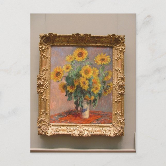 Carte Postale Claude Monet Bouquet de tournesols 1908 Technique (Devant)