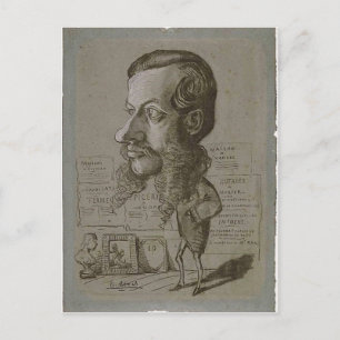 Carte Postale Claude Monet Caricature de L? on Manchon c. 1855-1
