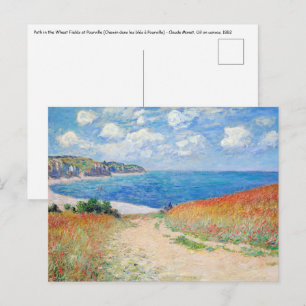 Carte Postale Claude Monet - Chemin dans les champs de blé à Pou