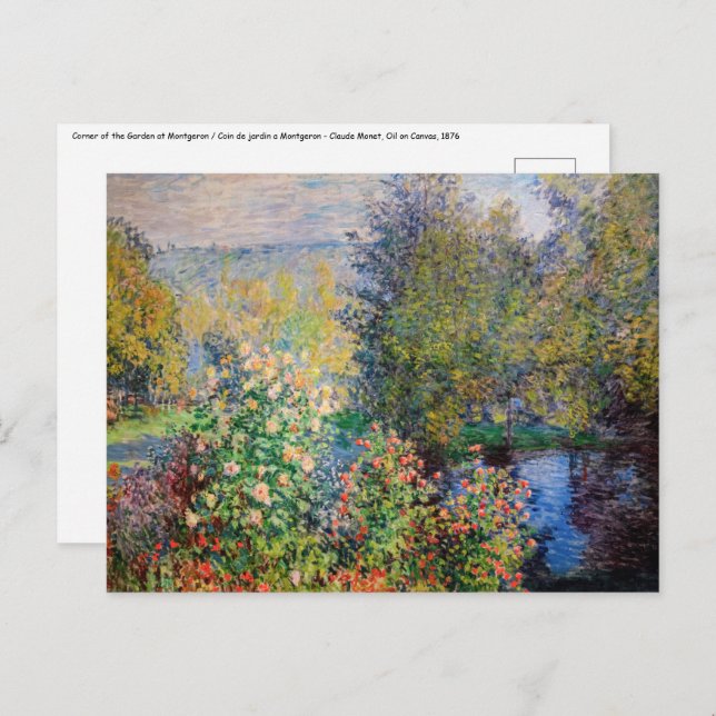 Carte Postale Claude Monet - Coin du jardin à Montgeron (Devant / Derrière)