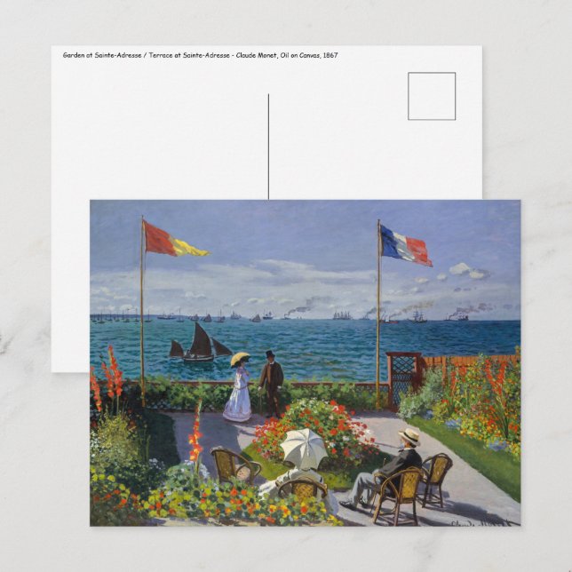 Carte Postale Claude Monet - Jardin de Sainte-Adresse (Devant / Derrière)