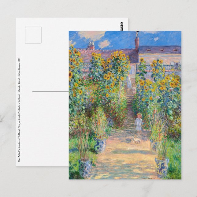 Carte Postale Claude Monet - Le jardin de l'artiste à Vetheuil (Devant / Derrière)