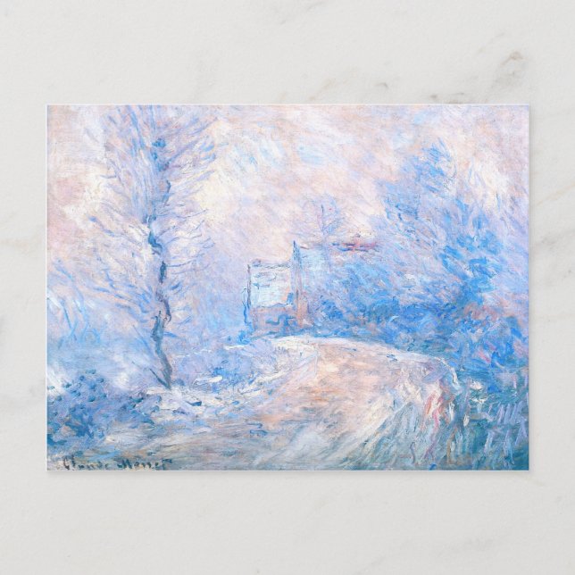 Carte Postale Claude Monet : L'entrée de Giverny sous neige (Devant)