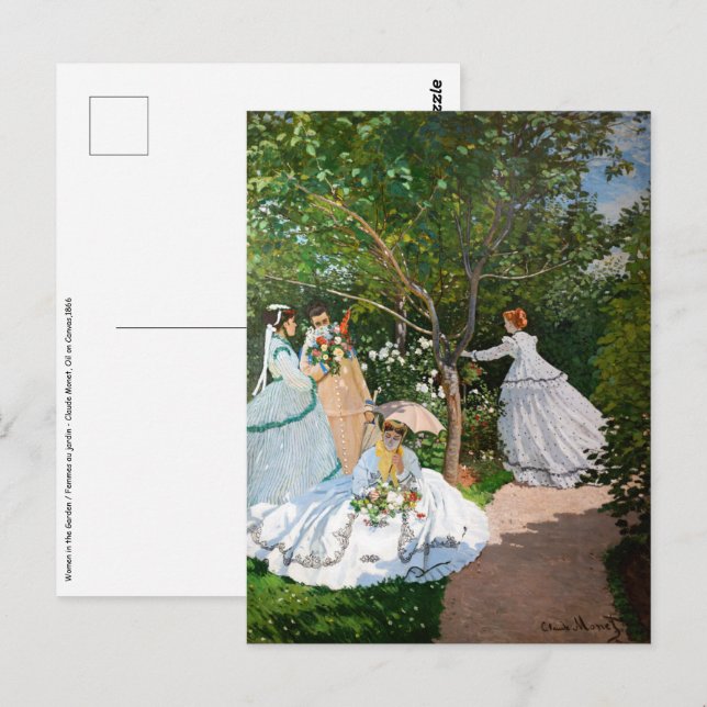 Carte Postale Claude Monet - Les femmes dans le jardin (Devant / Derrière)