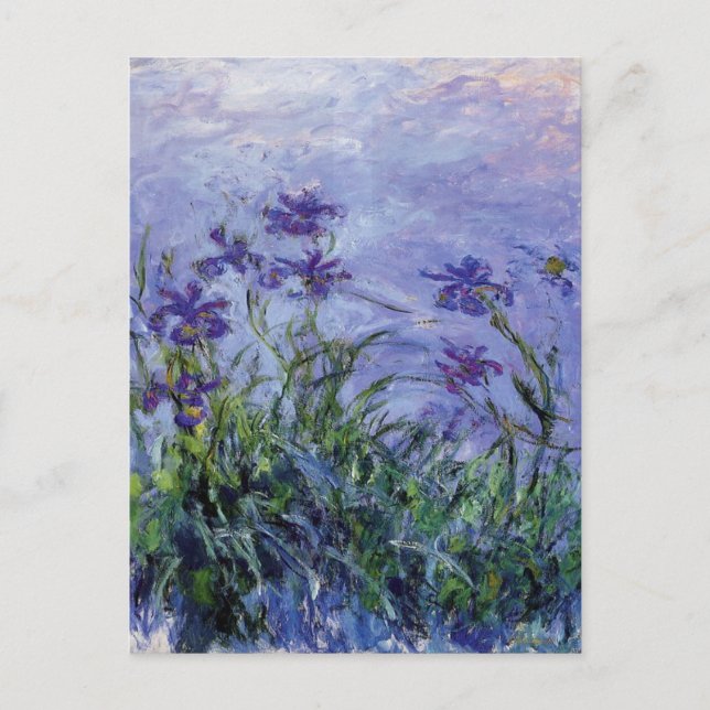 Carte Postale Claude Monet Lilac Irises (Devant)