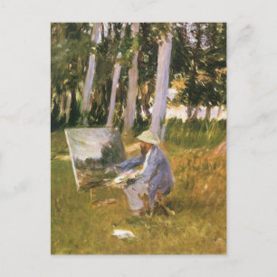 Carte Postale Claude Monet Painting, Edge of a Wood par Sargent