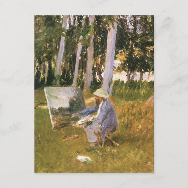 Carte Postale Claude Monet Painting, Edge of a Wood par Sargent (Devant)