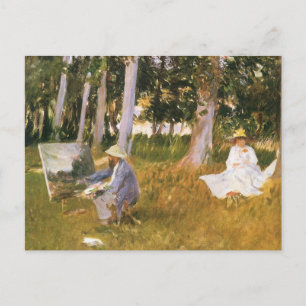 Carte Postale Claude Monet Painting, Edge of a Wood par Sargent