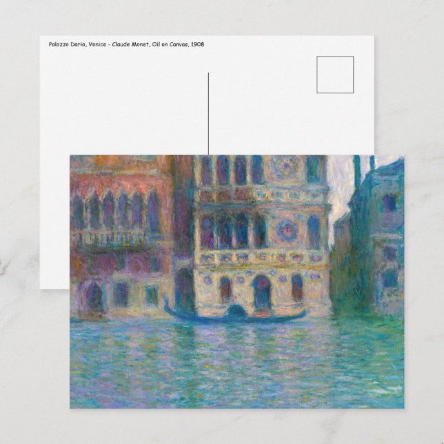 Carte Postale Claude Monet - Palais Dario (Devant / Derrière)