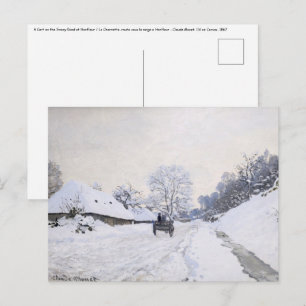 Carte Postale Claude Monet - Panier sur la route des neiges à Ho