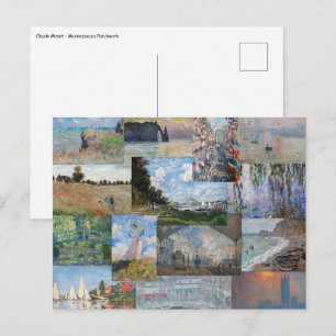 Carte Postale Claude Monet - Patchwork de chefs-d'oeuvre