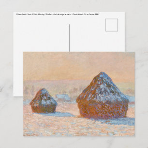 Carte Postale Claude Monet - Piles à roues, Effet neige, Matin
