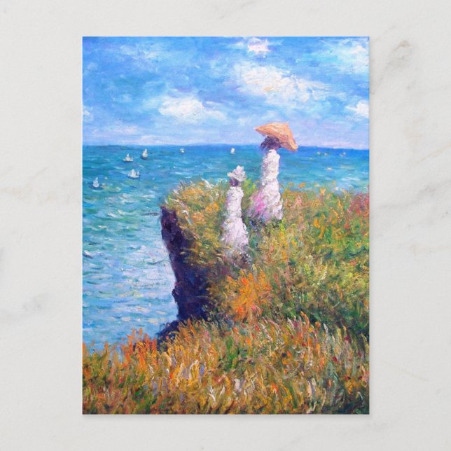 Carte Postale Claude Monet : promenade Cliff à Pourville (Devant)