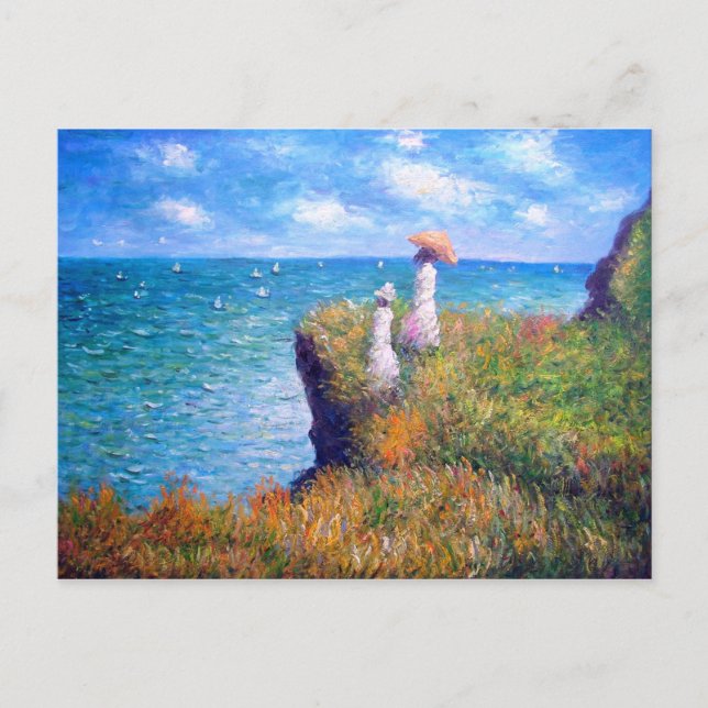 Carte Postale Claude Monet : Promenade de falaise chez Pourville (Devant)