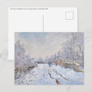 Carte Postale Claude Monet - Scène de neige à Argenteuil