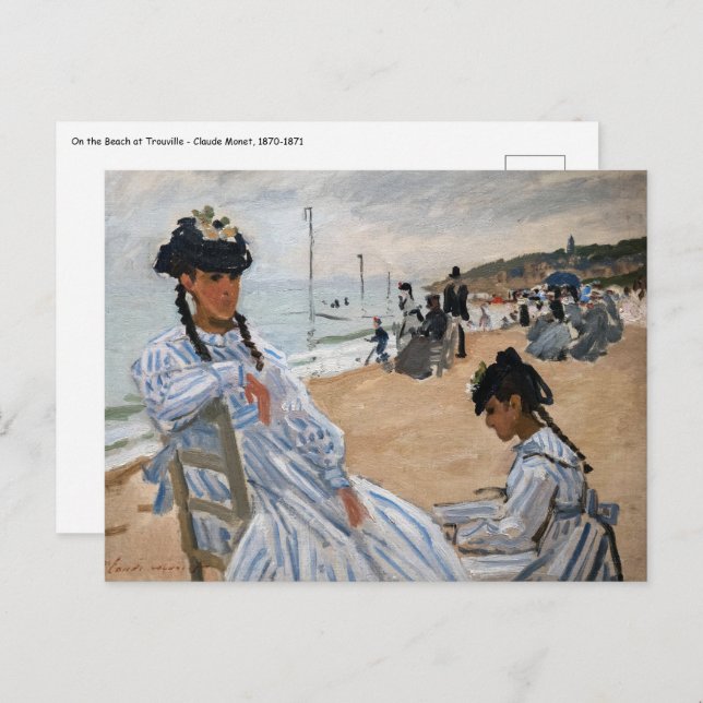 Carte Postale Claude Monet - Sur la Plage à Trouville (Devant / Derrière)
