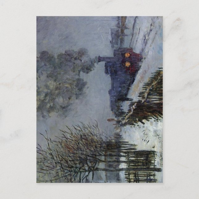 Carte Postale Claude Monet Train dans l'huile technique de neige (Devant)