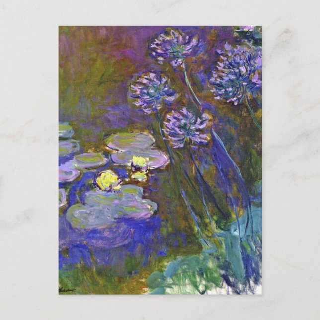 Carte Postale Claude Monet Water Lilies Agapanthus (Devant)