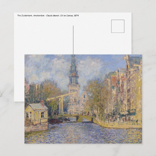 Carte Postale Claude Monet - Windmills près de Zaandam (Devant / Derrière)