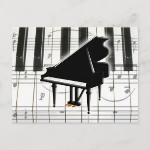 Carte Postale Clavier et notes du grand piano