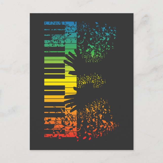 Carte Postale Clavier Piano Cadeau Musique Musicien Instrument (Devant)
