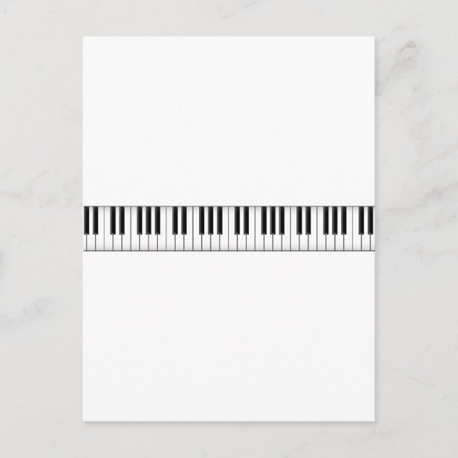 Carte Postale Clavier / Touches de piano : (Devant)