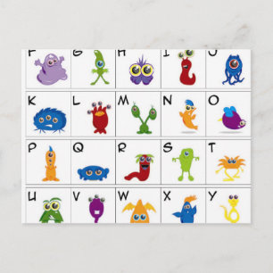 Carte Postale Clé de code - Monstres