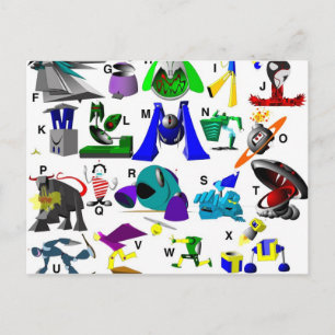 Carte Postale Clé de code - Robots