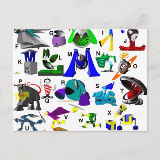 Carte Postale Clé de code - Robots