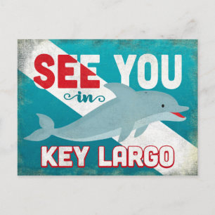 Carte Postale Clé Largo Dolphin - Vintage voyage rétro