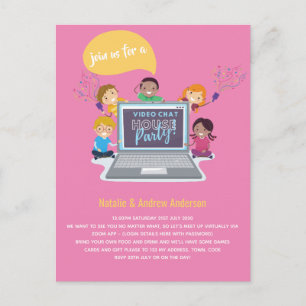Carte Postale Clé USB Anniversaire Enfants Chat Vidéo En Ligne D