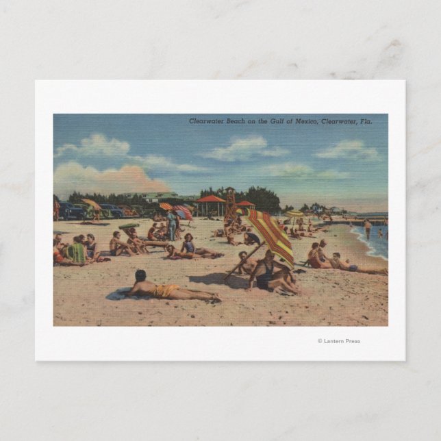 Carte Postale Clearwater, FL - Sunbathers sur Clearwater Beach (Devant)