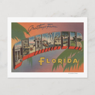 Carte Postale Clearwater, Floride - Grandes scènes de lettres
