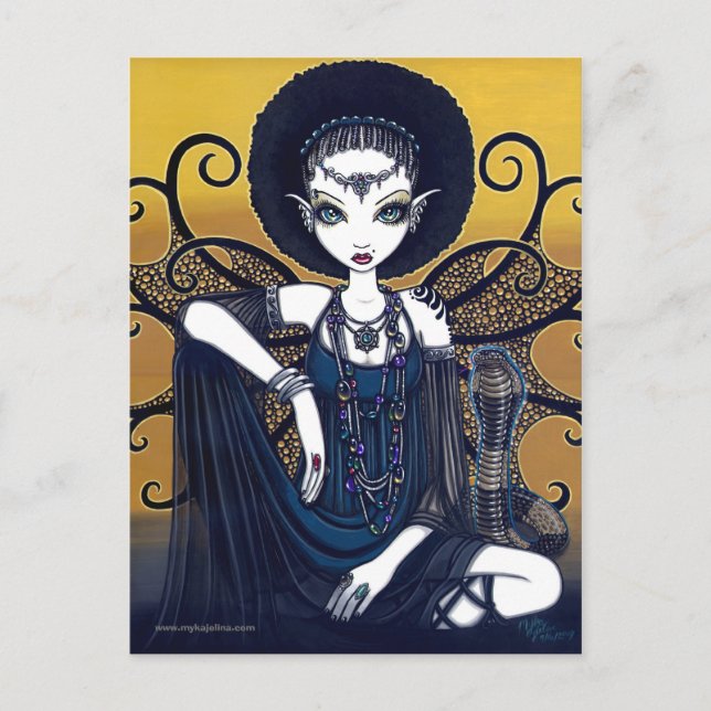 Carte postale "Cleo" Cobra égyptienne Déesse de fê (Devant)