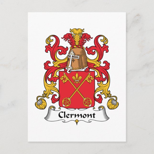Carte Postale Clermont Family Crest (Devant)