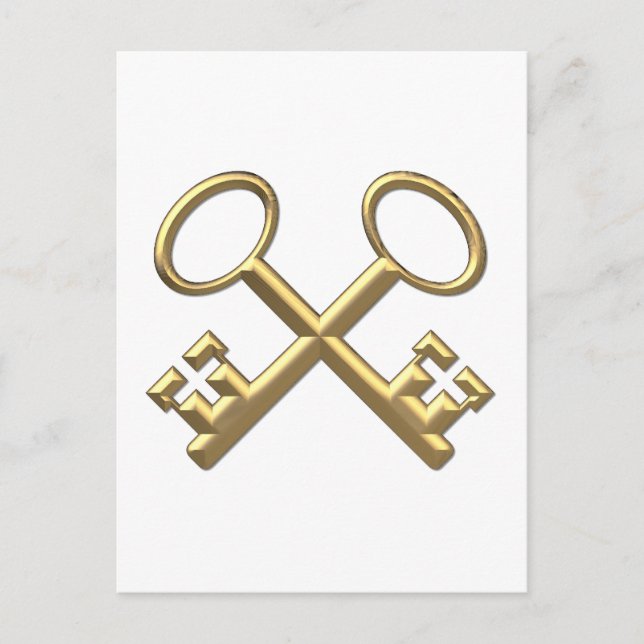 Carte Postale Clés de St Peter en or "3D" (Devant)