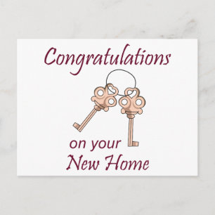 Carte Postale Clés pour la nouvelle maison