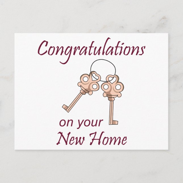 Carte Postale Clés pour une nouvelle maison (Devant)