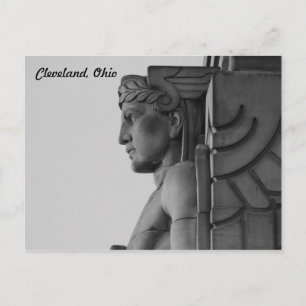 Carte postale Cleveland OH Bridge Guardian (B & W)